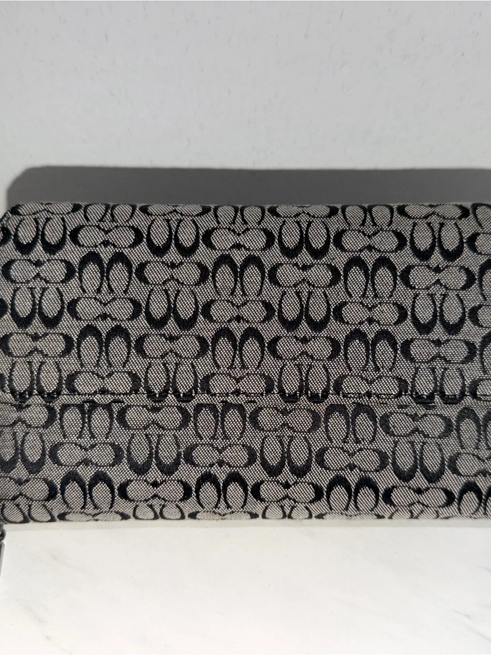 Coach Gray and Black Signature Jacquard Accent Cover